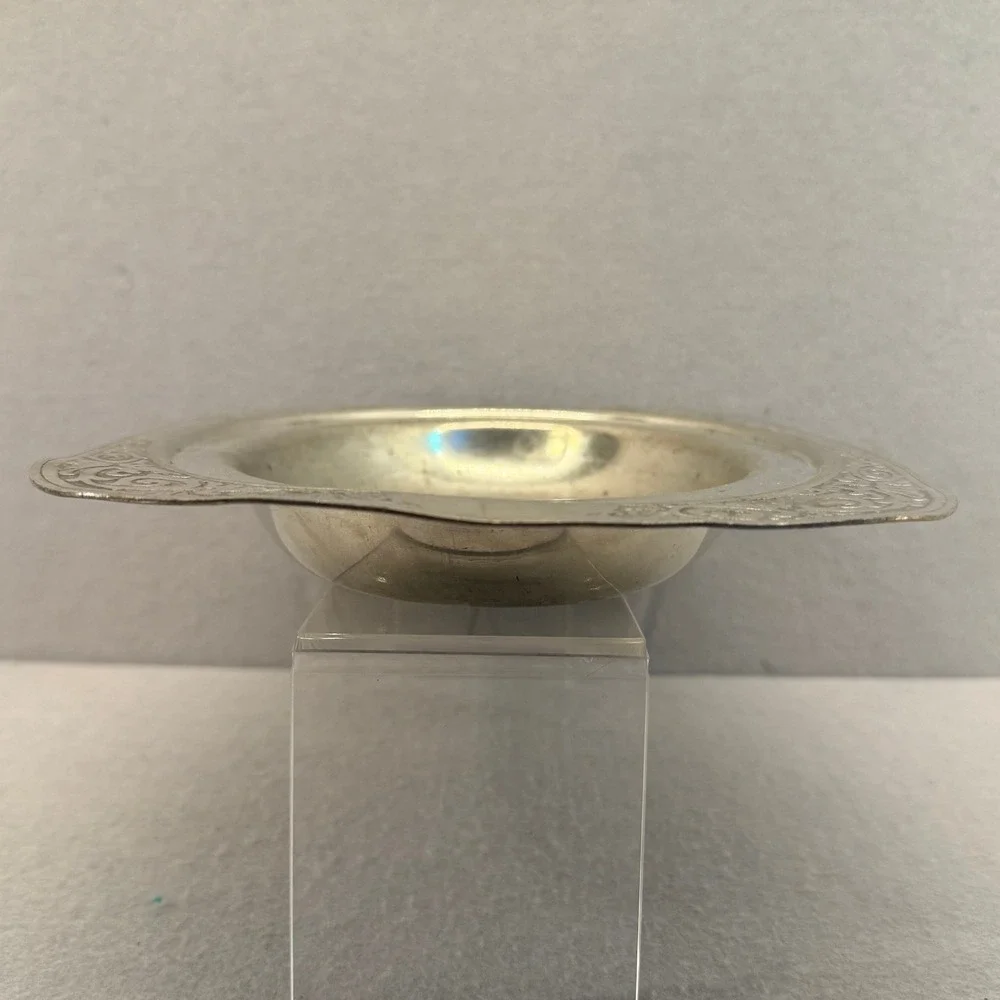 Mulholland Pewter Oval Dish‎ 1907 K Scrollwork Border Vintage Metalware Tray